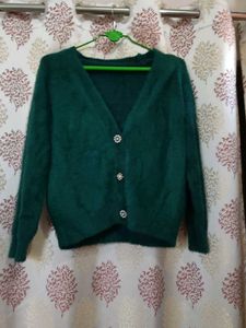 Green Fuzzy Cardigan💚