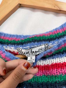 Pinterest Crochet Crop Striped Knit Sweater D