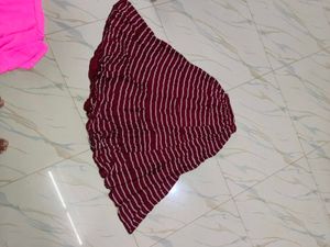 Striped Maroon Skirt