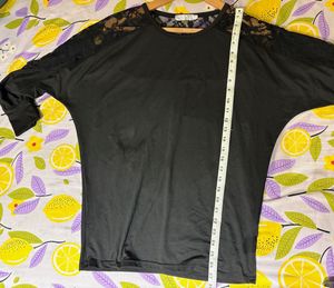 Black Lace Shoulder Top