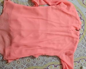 Coral Ruffle Top