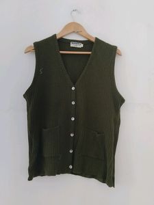 Vintage Olive Green Knit Vest