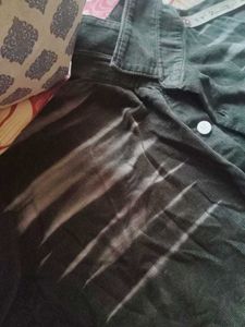 Stylish dark green Striped Shirt chest 50 inch