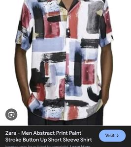 Zara Print Paint Stroke Shirt
