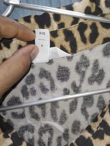 H&amp;M Leopard Print Midi Shirt Dress