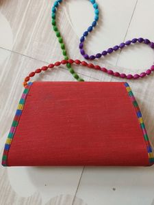 Embroidered Bird Clutch Purse