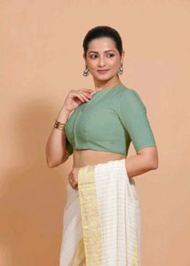 Elegant Green Saree Blouse (M Size)
