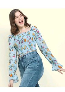 Floral Print Crop Top