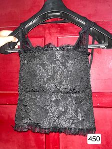 Black Lace Halter Top