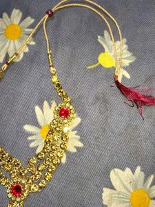 Gold &amp; Red Statement Necklace