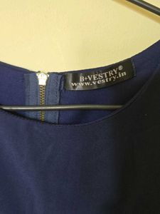Navy Blue Cold Shoulder Top