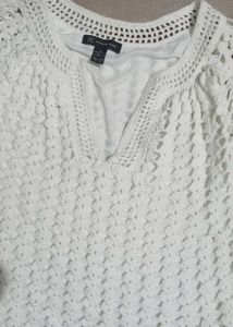 White Crochet Top