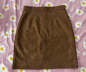 Brown Zip Skirt