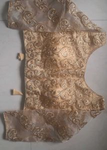 Golden Embroidered and stonework Blouse