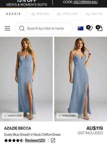 Elegant Blue Maxi AZAZIE Dress(A6)