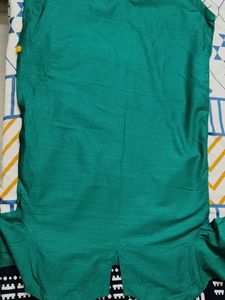 Saya Women Green Cotton Jacket Style Kurta