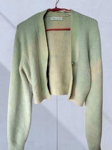 Sage Green Cropped Cardigan