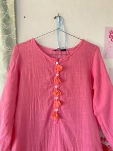 Pink Cotton Kurta