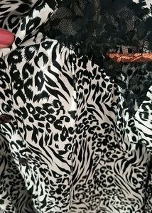 Animal Print Lace Top