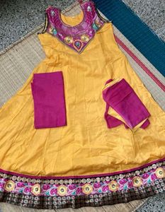 Pink & Yellow Anarkali Set