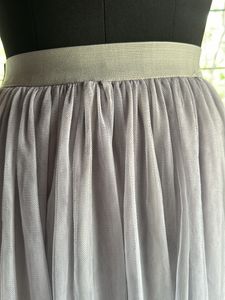 Net Lavender Skirt With Attached Slip