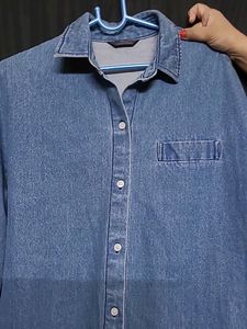 Long Denim Buttondown Imported Shirt Dress