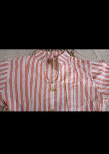 Striped Button-Down Top