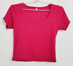 Cute Pink Ribbed Top
