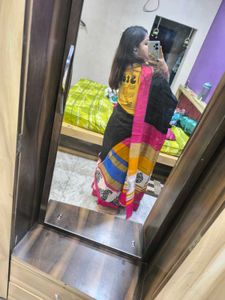 Elegant multicolour Saree with Blouse