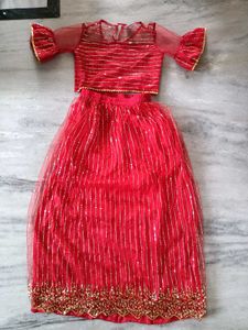 Red & Gold Girls Lehenga Choli