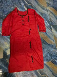 Red Cotton Kurta
