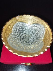 Artificial Gold And Silver Bowl And Spoon!