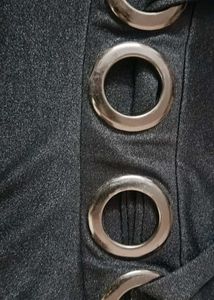 Black Dress with Ring Detail Belt