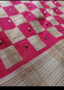 Chiffon Saree With Thread Work Border