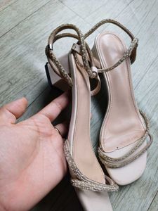 Strappy Beaded Heel Sandals