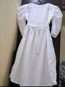 White Puff Sleeve Dress