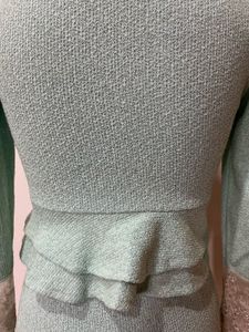 Mint Green Dress, Net Sleeves, Girls