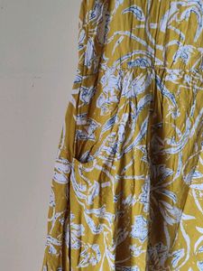 Yellow Floral Aline Dress