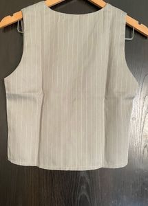 Striped Button-Down Vest
