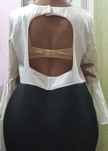 Two-Tone Backless Dress