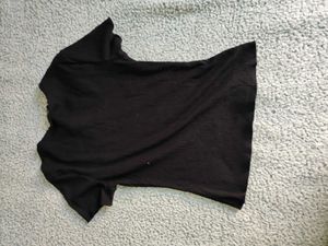 Black Basic Short Sleeve Top