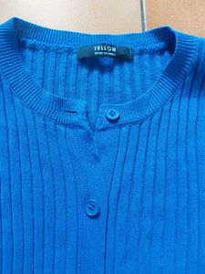 Blue Short Sleeve Cardigan