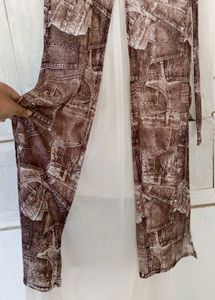 Brown Printed Maxi Dress