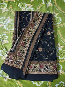 Elegant Black Sequin Work Saree (Georgette)