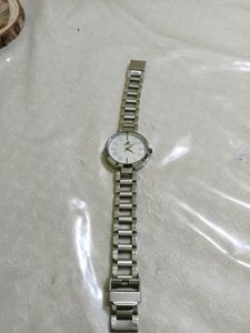 Ladies Silver Chain Watch