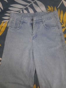 Wide Leg Light Wash Denim Jeans