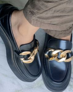 H&amp;M Black Chain Loafers