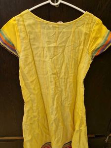 Yellow Embroidered Kurta