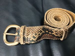 Genuine Leather Snakeskin Print Belt 02