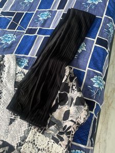 stylish trendyblack and white kurta